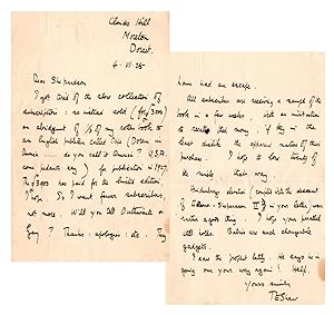 ".my rotten book" - A 4 June 1925 autograph letter signed from T. E. Lawrence "of Arabia" to Amer...