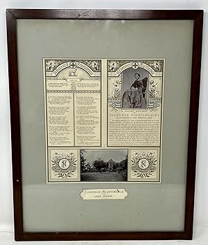 FRAMED MEMORIAL BROADSIDE. "In HONOUR & REMEMBRANCE Of FLORENCE NIGHTINGALE."
