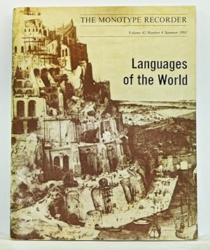 Languages of the World That Can Be Set on "Monotype" Machines. The Monotype Recorder, Volume 42, ...