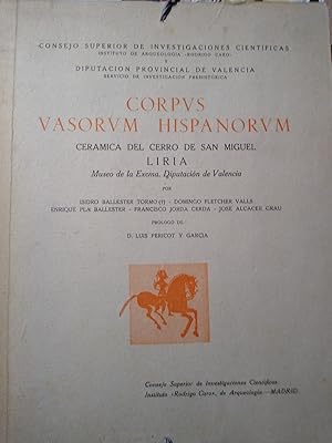 CORPUS VASORUM HISPANORUM - CERÁMICA DEL CERRO DE SAN MIGUEL , LIRIA Museo de la Excma. Diputació...