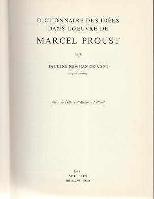 Dictionnaire des idées dans l'oeuvre de Marcel Proust