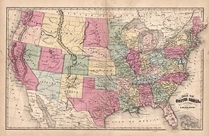 1854 Map of the United States published by S. Walker, Boston