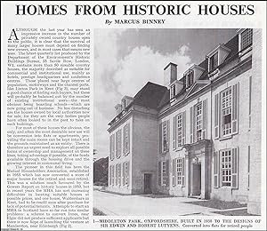 Homes from Historic Houses: Manderston, near Edinburgh ; Middleton Park, Oxfordshire ; Linton Par...
