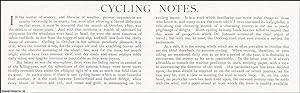 Cycling Notes. Several pictures and accompanying text, removed from an original issue of Country ...