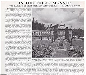 In The Indian Manner: The Gardens of Sezincote, Gloucestershire. Several pictures and accompanyin...