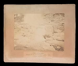 Scenery of the Yellowstone National Park: Crater of the Grand Geyser. Mounted albumen photograph