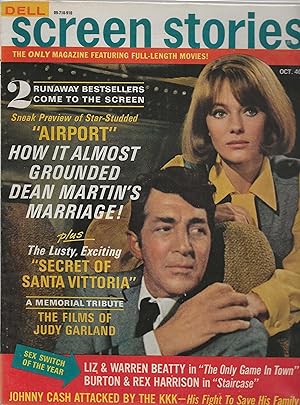 Screen Stories Magazine October 1969 Dean Martin and Jacqueline Bisset NF