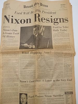 DETROIT FREE PRESS, AUGUST 9, 1974 (NIXON RESIGNS - COMPLETE PAPER)