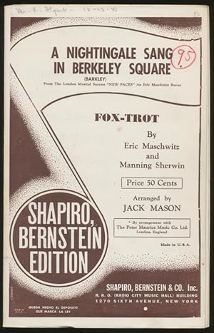 Dance Orchestra Score: A Nightingale Sang in Berkeley Square (1940)