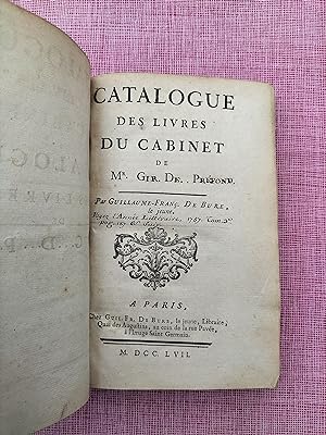 Catalogue des livres du cabinet de Mr Girardot de Préfond
