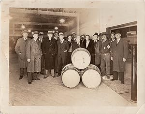 Original photograph of the first legal whiskey produced during prohibition in Cincinnati, Ohio, 1933