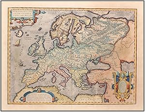 MAPA ANTIGUO DE EUROPA. EUROPAM SIVE CELTIAM VETEREM SIC DESCRIBERE CONABAR ABRAH. ORTELIUS.