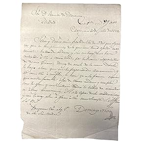 CARTA DIRIGIDA A RAMÓN DE MESONERO ROMANOS REMITIDA POR DOMINGO NIETO Y MÁRQUEZ (1803-1844), GRAN...