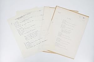 Ensemble complet du manuscrit et du tapuscrit de la chanson de Boris Vian intitulée "Un bateau"
