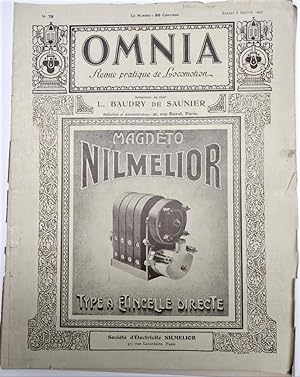 OMNIA N°79 - 06/07/1907 - MAGNETO NILMELIOR - LE GRAND PRIX - BAUDRY DE SAUNIER - G. LAINEL - P. ...