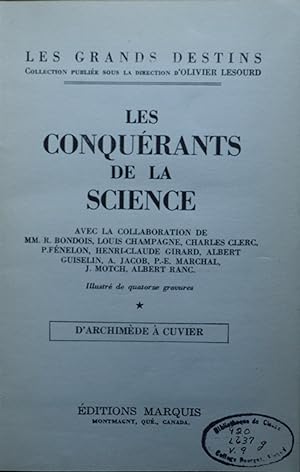 Les Conquérants De La Science - Les Grands Destins - Tome 9 - Archimède à Cuvier