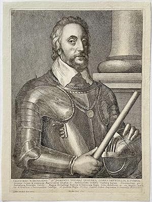 Antique print, etching | Portrait of Thomas earl of Arundel (Thomas Howard), published 1646, 1 p.
