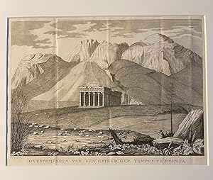 [Antique etching, Sicily, Segesta, ca 1800] Overblijfselen van een' Griekschen Tempel, te Egesta,...