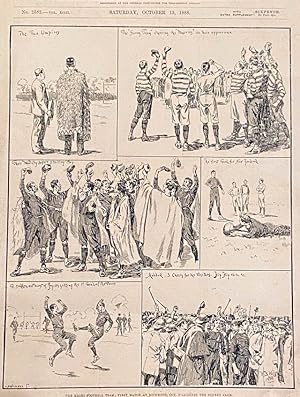 Maori football team. Sketches of the first match of the tour at Richmond Oct 3 - against the Surr...