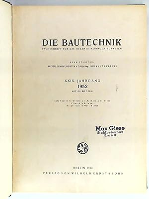 Die Bautechnik - 29. Jahrgang 1952 - Heft 1-12 gebunden