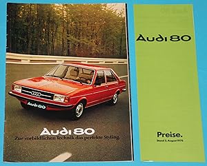 Audi 80 - Prospekt - Das Audi 80-Programm + Audi 80 Preise ( Preisliste ) Stand 2. August 1976 ---