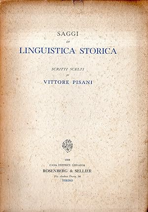 Saggi di Linguistica Storica