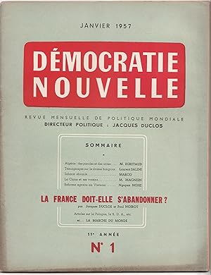La France doit-elle s'abandonner ? Démocratie Nouvelle. Revue mensuelle de politique mondiale. Ja...
