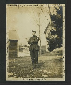 World War I Portrait Photograph of Dwight F. Chellis, with pencil description of war service, med...