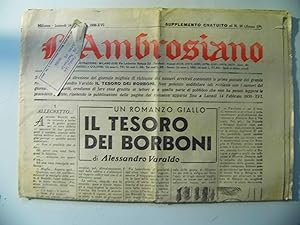 L'AMBRIOSIANO Milano Lunedì 14 Febbraio 1938 - XVI Supplemento al n.° 38 UN ROMANZO GIALLO IL TES...
