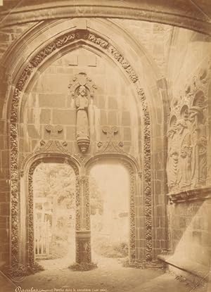 France Daoulas Notre Dame Abbey Cemetery old large Photo Mieusement 1884