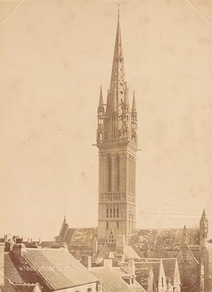 France Saint Pol de Leon Kreisker chapel Bell Tower large Photo Mieusement 1884