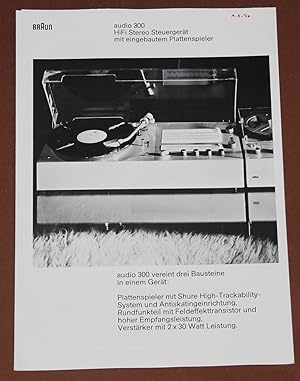 Braun - Audio HiFi Stereo Steuergerät mit eingebautem Plattenspieler - Prospekt Stand 1.9.1969 ---