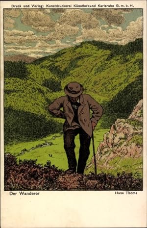 Künstler Ansichtskarte / Postkarte Thoma, Hans, Der Wanderer, Landschaft