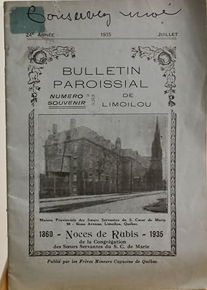 (Limoilou, Québec) Bulletin paroissial de Limoilou, numéro souvenir, noces de rubis de la Congrég...