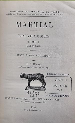 Epigrammes, tome I (Livres I-VII)