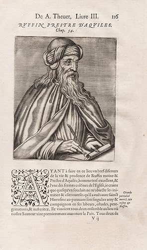 "Ruffin, Prestres d'Aquiles" - Rufino di Aquileia (c.345-411) Tirannio Tyrannius Rufinus monk his...