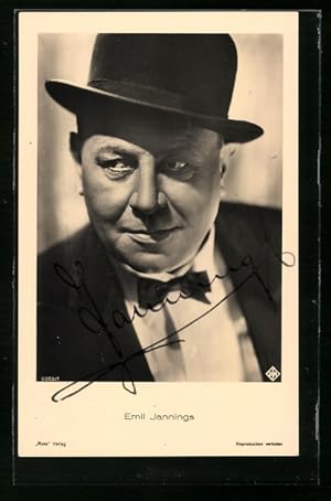 Ansichtskarte Schauspieler Emil Jannings, mit Original Autograph