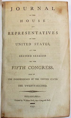 JOURNAL OF THE HOUSE OF REPRESENTATIVES OF THE UNITED STATES, AT THE SECOND SESSION OF THE FIFTH ...