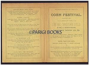 Leaflet for the Corn Festival Held by the Ladies of the Liberal Christian Guild on September 25th...