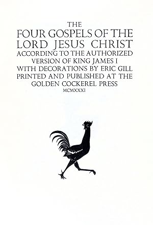 The Four Gospels of the Lord Jesus Christ According to the Authorized Version of King James I wit...