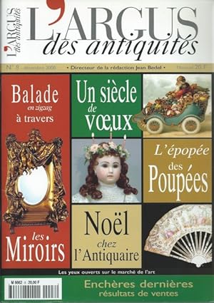L'argus des antiquités n°8 déc 2000 Les miroirs, l'épopée des Poupées, un siècle de v?ux, Noël ch...
