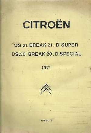 Citroën DS.21. BREAK21. D SUPER / DS,20,BREAK 20,D SPECIAL N°589/5