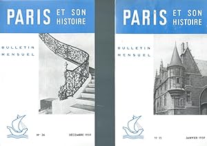 PARIS ET SON HISTOIRE ANNEE 1959 n°25 AU N°36 BULLETIN MENSUEL