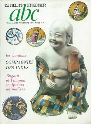 ABC [No 33] du 01/11/1975. ENCHERES DERNIERES - Les boutons, Compagnies des Indes, Bugatti et Pom...