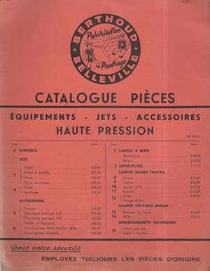 Catalogue Pièces Equipements, Jets, Accessoires, Haute Pression