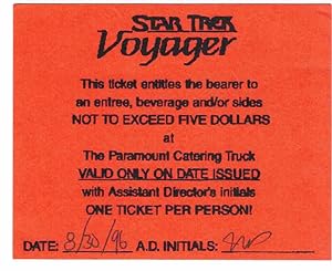 Star Trek Voyager background cast lunch ticket