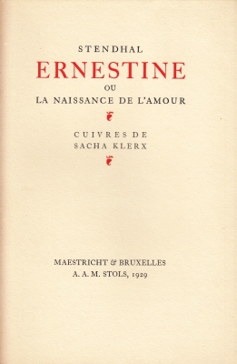 Ernestine ou la Naissance de l'Amour. Cuivres de Sacha Klerx.