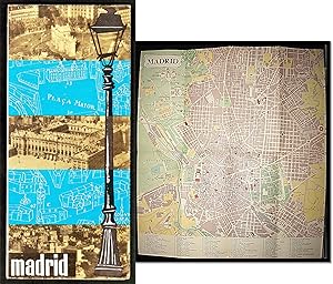 Full Color Street Map of Madrid, Spain c1954 with Additional Maps of Metro, Bus, Trolly, and Tram...