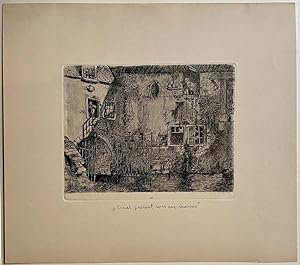 Antique print, etching | Canal running under a house; 'Canal passant sous une maison', published ...