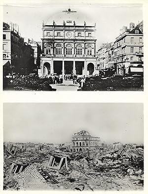 Photographie argentique originale : le Grand Théâtre du Havre, avant et après les bombardements d...